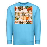 Ocean Blue fall heifer seamless pattern Premium Sweatshirt - BundleAndBundleShop