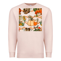 Pale Pink fall heifer seamless pattern Premium Sweatshirt - BundleAndBundleShop