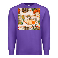 Purple fall heifer seamless pattern Premium Sweatshirt - BundleAndBundleShop