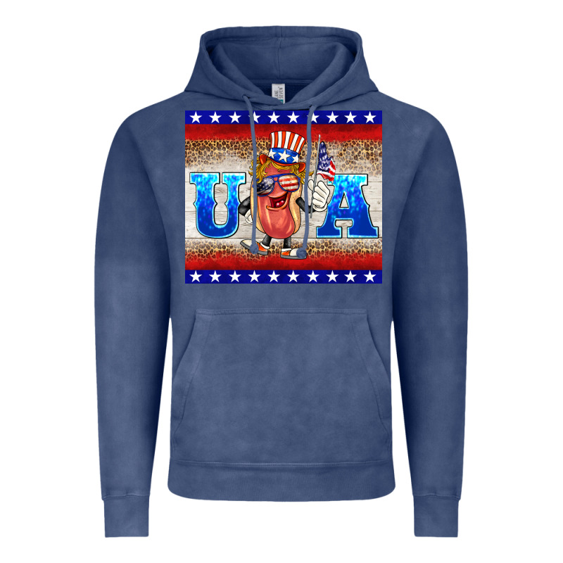 Usa Hot Dog Vintage Hoodie by BarkalooDesign | Teevron