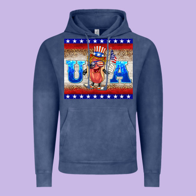 Usa Hot Dog Vintage Hoodie Designed By Barkaloodesign