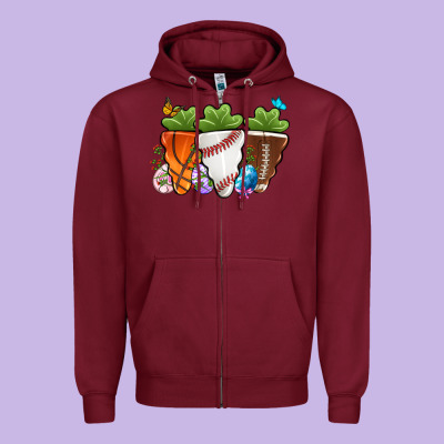 Easter Day Sports Easter Sports Carrots Zipper Hoodie Designed By Oliviacreatesart