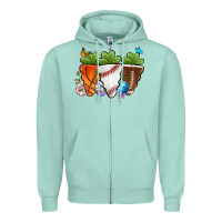 Seafoam Easter Day Sports Easter sports carrots Zipper Hoodie - OliviaCreatesArt