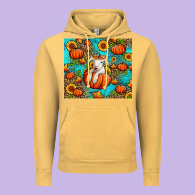 Fall Pumpkin Lamb Vintage Hoodie Designed By Jasminsmagicworld