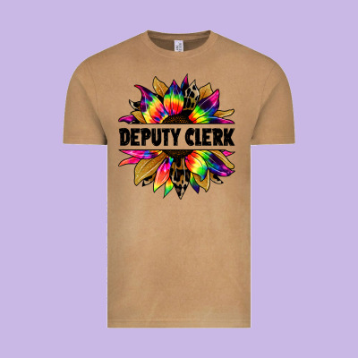 Deputy Clerk Tie Dye Sunflower Vintage Tee Designed By Jasminsmagicworld