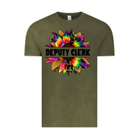Vintage Olive deputy clerk tie dye sunflower Vintage Tee - Jasminsmagicworld