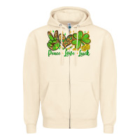 Sandshell St. Patrick's Day Peace love luck Zipper Hoodie - OliviaCreatesArt