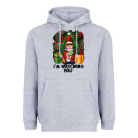 Heather Grey I'm Watching You Elf Heavyweight Hoodie - FaDigitalArtStudio