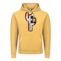 Vintage Mustard Leather Cowhide Cactus Vintage Hoodie - RanaPortraitStore