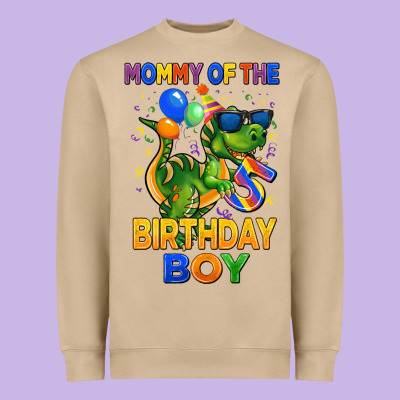 Mommy Of The 5 Th Birthday Boy T Rex Heavyweight Sweatshirt Designed By Cowgirlartshop