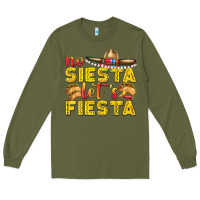 Army Green No Siesta Let's Fiesta Long Sleeve Tee - texasbilliewilder