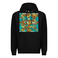 Black western aztec leopard glitter seamless pattern Premium Hoodie - FaDigitalArtStudio