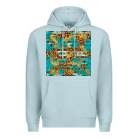 Blue Mist western aztec leopard glitter seamless pattern Premium Hoodie - FaDigitalArtStudio