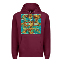 Burgundy western aztec leopard glitter seamless pattern Premium Hoodie - FaDigitalArtStudio