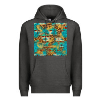 Charcoal Heather western aztec leopard glitter seamless pattern Premium Hoodie - FaDigitalArtStudio