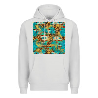 Dove Grey western aztec leopard glitter seamless pattern Premium Hoodie - FaDigitalArtStudio