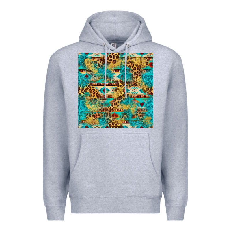 Western Aztec Leopard Glitter Seamless Pattern Premium Hoodie by FaDigitalArtStudio | Teevron