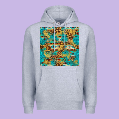 Western Aztec Leopard Glitter Seamless Pattern Premium Hoodie Designed By Fadigitalartstudio
