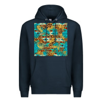 Navy western aztec leopard glitter seamless pattern Premium Hoodie - FaDigitalArtStudio