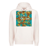 Pale Pink western aztec leopard glitter seamless pattern Premium Hoodie - FaDigitalArtStudio