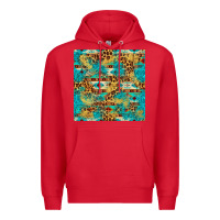 Red western aztec leopard glitter seamless pattern Premium Hoodie - FaDigitalArtStudio