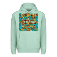 Seafoam western aztec leopard glitter seamless pattern Premium Hoodie - FaDigitalArtStudio