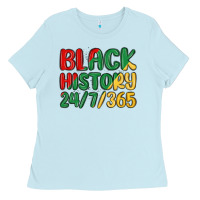 Baby Blue black history Ladies Tee - MaliasSmallBusiness