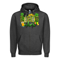 Charcoal Heather St. Patrick's Lucky vibes Zipper Hoodie - OliviaCreatesArt