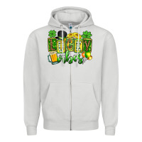 Dove Grey St. Patrick's Lucky vibes Zipper Hoodie - OliviaCreatesArt