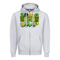 Heather Grey St. Patrick's Lucky vibes Zipper Hoodie - OliviaCreatesArt