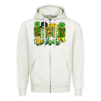 Oatmeal Heather St. Patrick's Lucky vibes Zipper Hoodie - OliviaCreatesArt