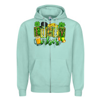 Seafoam St. Patrick's Lucky vibes Zipper Hoodie - OliviaCreatesArt