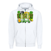 White St. Patrick's Lucky vibes Zipper Hoodie - OliviaCreatesArt