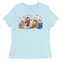 Baby Blue easter coffee cups Ladies Tee - MaliasSmallBusiness