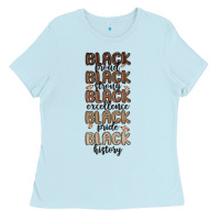 Baby Blue black history melanin malia Ladies Tee - MaliasSmallBusiness