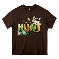 Chocolate Brown the hunt is on Heavy Core Tee - MaliasSmallBusiness
