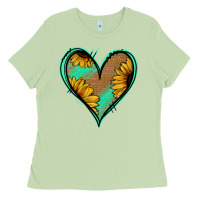 Matcha Sunflower Heart Ladies Tee - Jasminsmagicworld