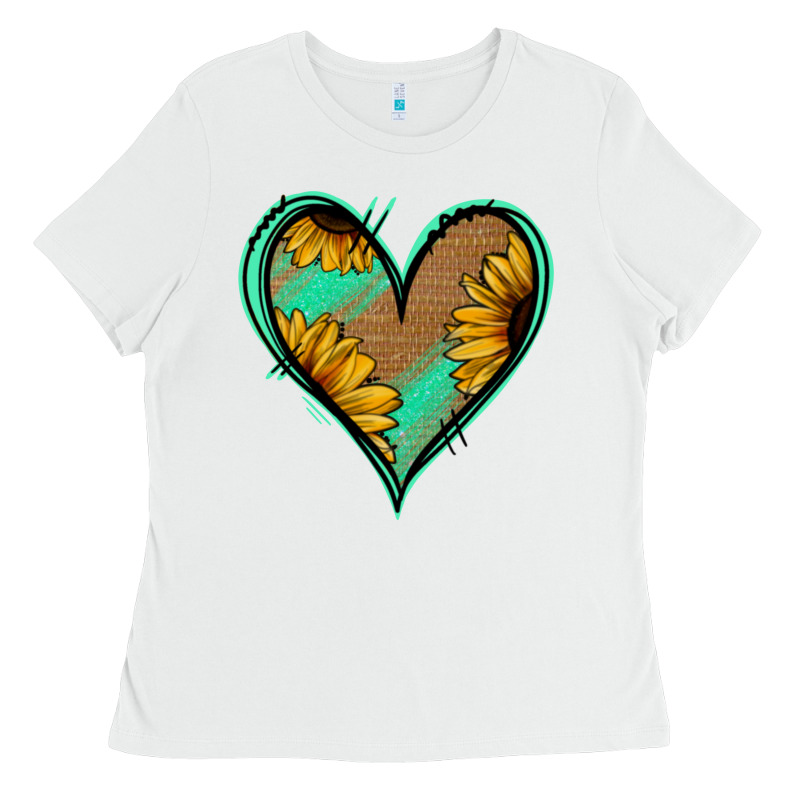 Sunflower Heart Ladies Tee by Jasminsmagicworld | Teevron