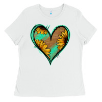 White Sunflower Heart Ladies Tee - Jasminsmagicworld