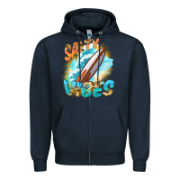 Navy Salty vibes Zipper Hoodie - FaDigitalArtStudio