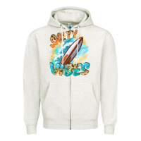 Oatmeal Heather Salty vibes Zipper Hoodie - FaDigitalArtStudio