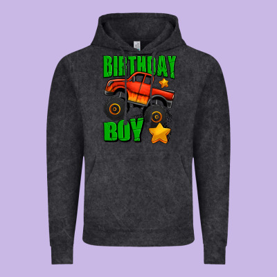 Birthday Boy Monster Truck Vintage Hoodie Designed By Jasminsmagicworld