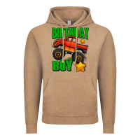 Vintage Coffee birthday boy monster truck Vintage Hoodie - Jasminsmagicworld