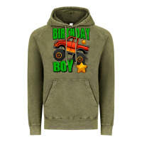 Vintage Olive birthday boy monster truck Vintage Hoodie - Jasminsmagicworld