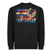 Black 4th of july horseshoe Heavyweight Sweatshirt - CowGirlArtShop