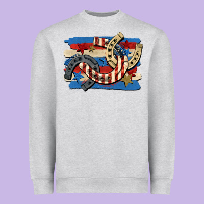 4th Of July Horseshoe Heavyweight Sweatshirt Designed By Cowgirlartshop