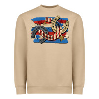 Mushroom 4th of july horseshoe Heavyweight Sweatshirt - CowGirlArtShop