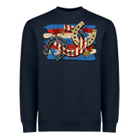 Navy 4th of july horseshoe Heavyweight Sweatshirt - CowGirlArtShop
