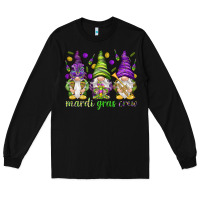 Black Mardi Gras crew with gnomes Long Sleeve Tee - NancyCooperArtShop
