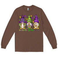 Chestnut Mardi Gras crew with gnomes Long Sleeve Tee - NancyCooperArtShop